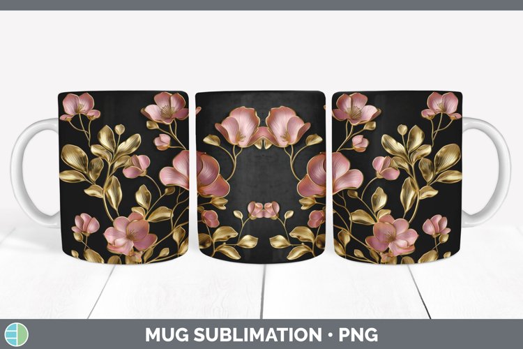 GorgeousBlack Sweet Peas Mug Wrap design.