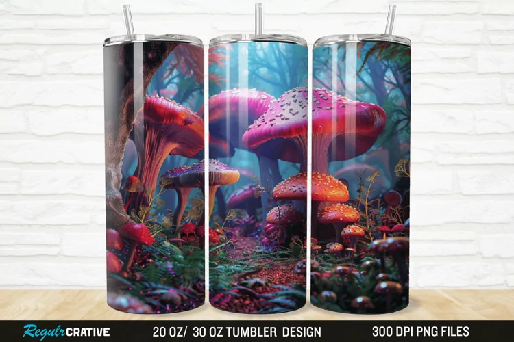 3D Enchanted Mushroom Forest 20/30oz Skinny Tumbler