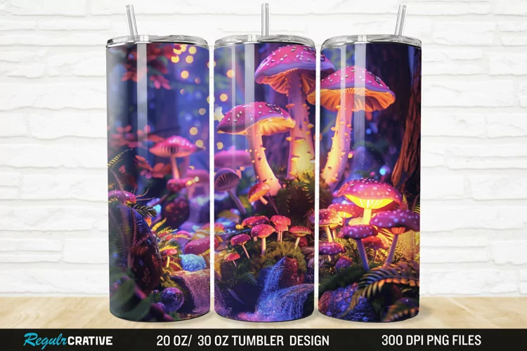 3D Enchanted Mushroom Forest 20/30oz Skinny Tumbler