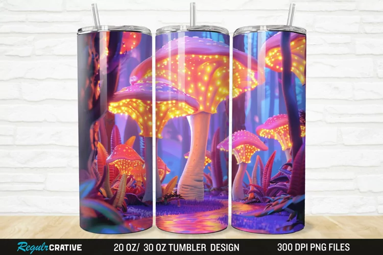 3D Enchanted Mushroom Forest 20/30oz Skinny Tumbler