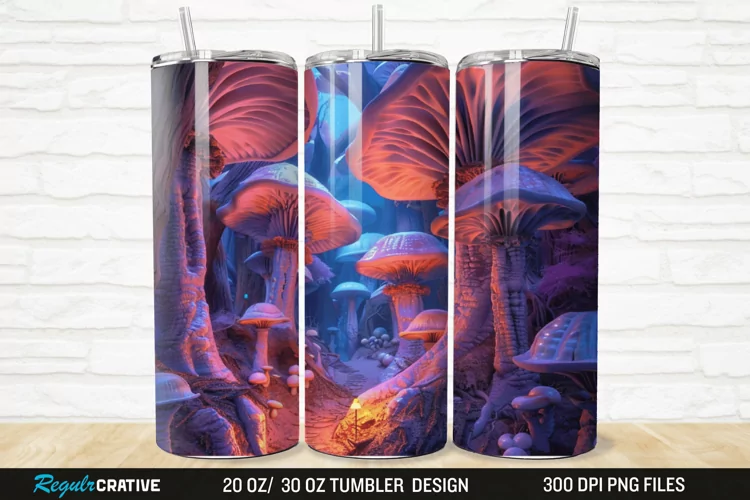 3D Enchanted Mushroom Forest 20/30oz Skinny Tumbler