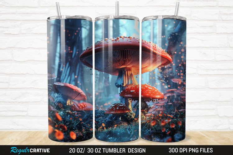 3D Enchanted Mushroom Forest 20/30oz Skinny Tumbler