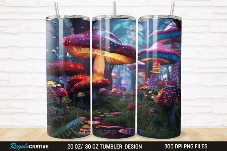 3D Enchanted Mushroom Forest 20/30oz Skinny Tumbler