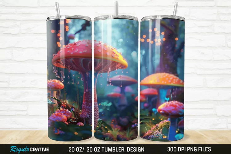 3D Enchanted Mushroom Forest 20/30oz Skinny Tumbler