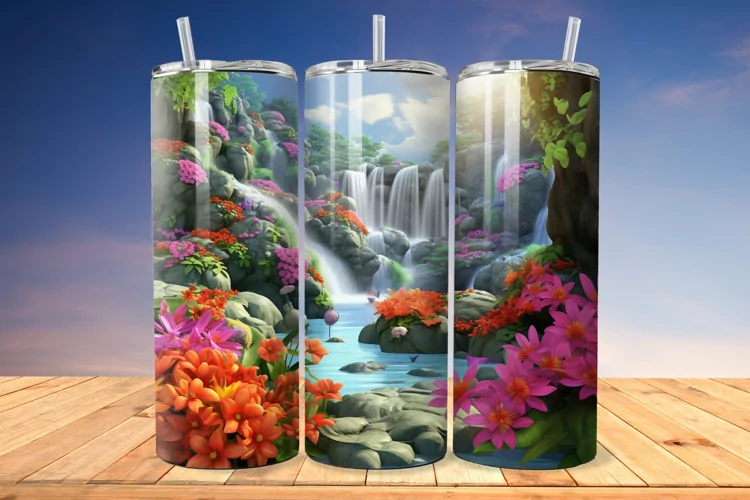3D Enchanting Waterfall 20oz/30oz Skinny Tumbler