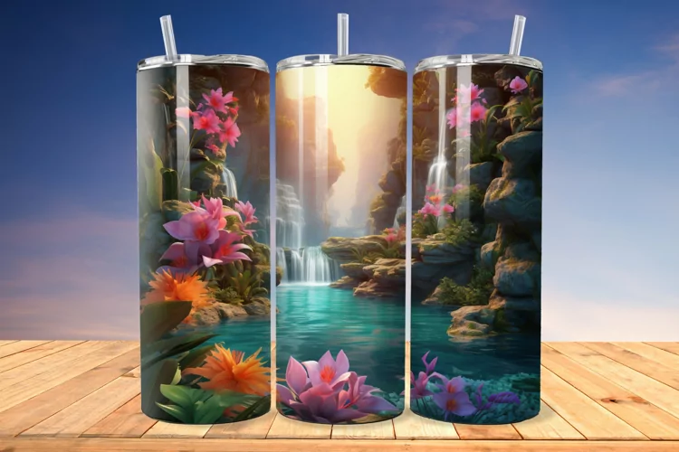 3D Enchanting Waterfall 20oz/30oz Skinny Tumbler