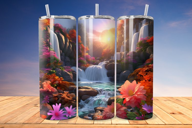 3D Enchanting Waterfall 20oz/30oz Skinny Tumbler