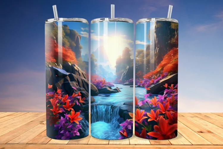 3D Enchanting Waterfall 20oz/30oz Skinny Tumbler