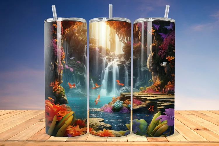 3D Enchanting Waterfall 20oz/30oz Skinny Tumbler