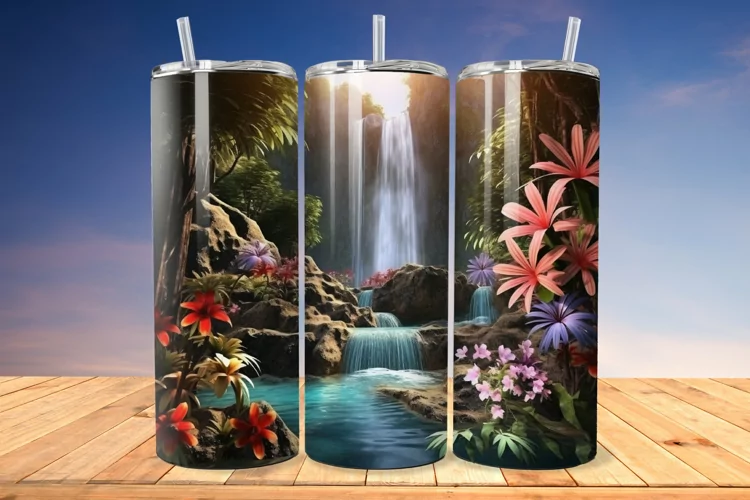 3D Enchanting Waterfall 20oz/30oz Skinny Tumbler