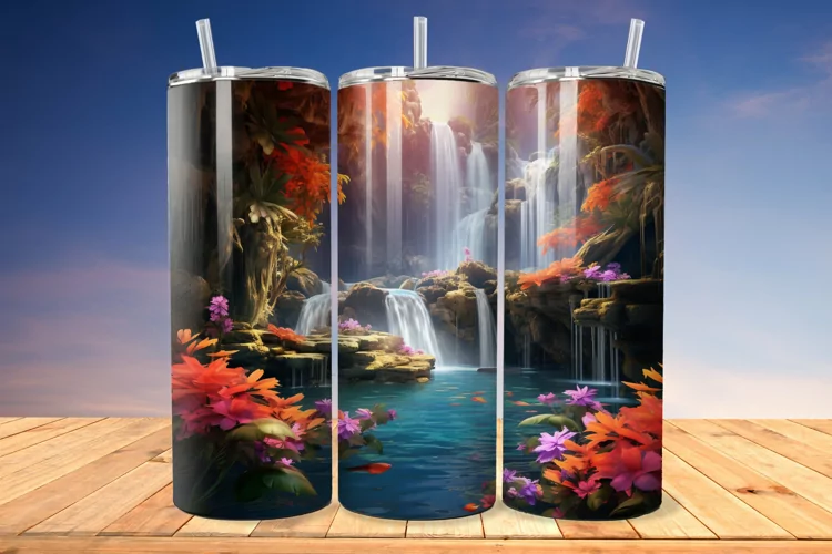 3D Enchanting Waterfall 20oz/30oz Skinny Tumbler