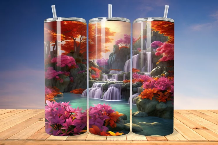 3D Enchanting Waterfall 20oz/30oz Skinny Tumbler