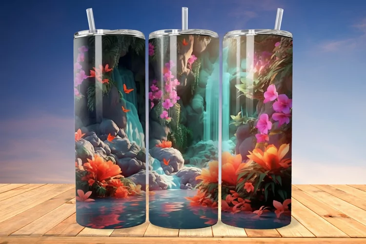 3D Enchanting Waterfall 20oz/30oz Skinny Tumbler