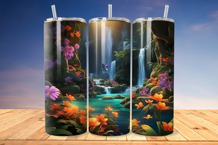 3D Enchanting Waterfall 20oz/30oz Skinny Tumbler