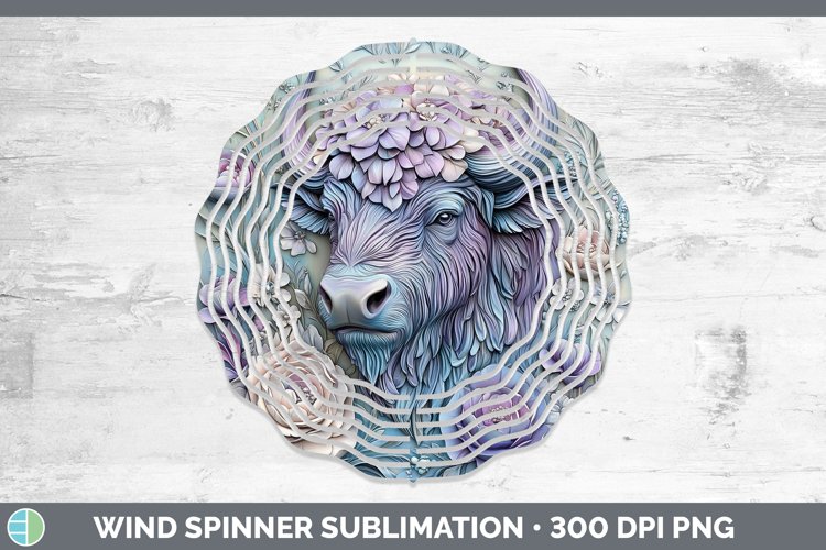 3D Exotic Animals Buffalo Wind Spinner Sublimation Spinner D