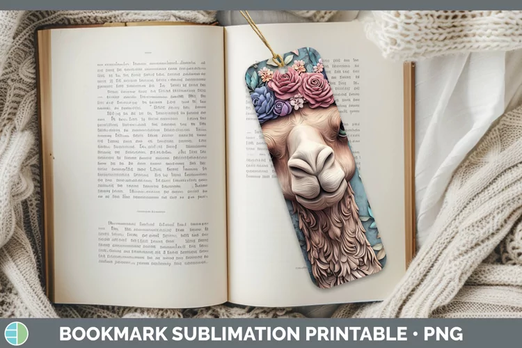 3D Exotic Animals Camel Bookmark Sublimation Printable Desig