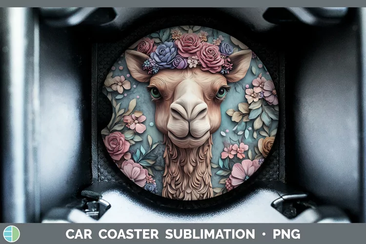 3D Exotic Animals Camel Car Coaster Sublimation Coaster Desi