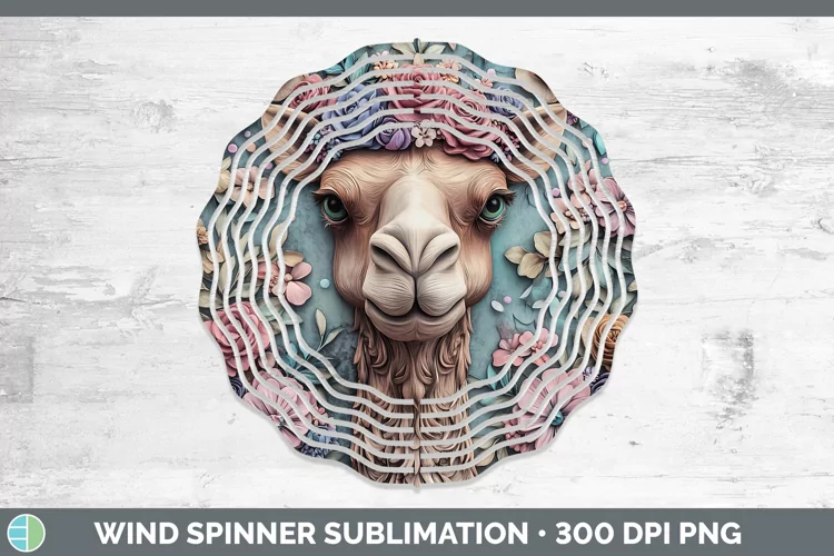 3D Exotic Animals Camel Wind Spinner Sublimation Spinner Des