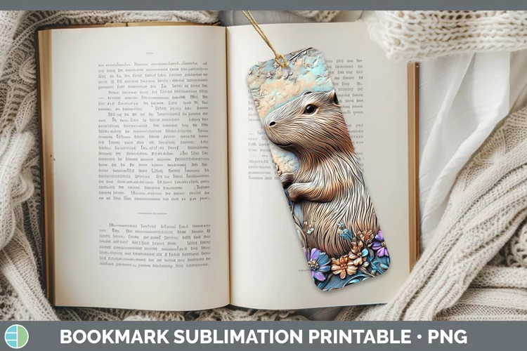3D Exotic Animals Capybara Bookmark Sublimation Printable De