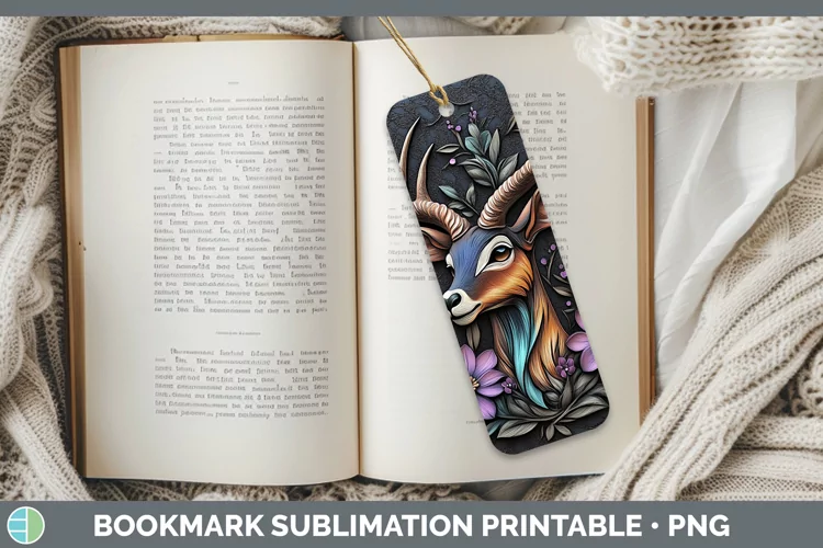 3D Exotic Animals Impala Bookmark Sublimation Printable Desi