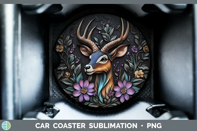 3D Exotic Animals Impala Car Coaster Sublimation Coaster Des