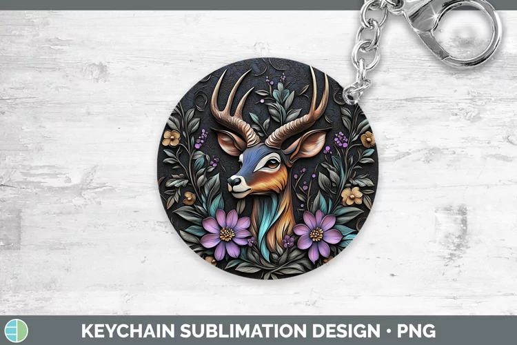3D Exotic Animals Impala Keychain Sublimation Keyring Design