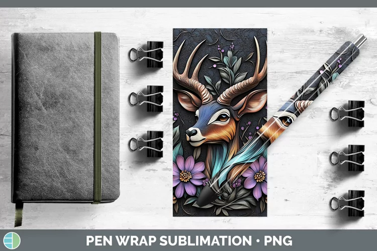 3D Exotic Animals Impala Pen Wrap Sublimation Epoxy Pen Desi