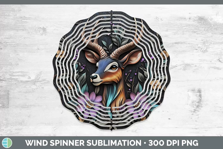 3D Exotic Animals Impala Wind Spinner Sublimation Spinner De