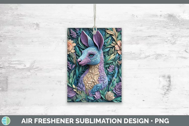 3D Exotic Animals Kangaroo Air Freshener Sublimation Car Fre