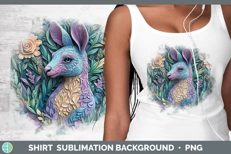 3D Exotic Animals Kangaroo Shirt Sublimation Sublimation Bac