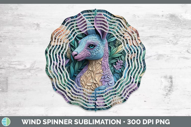 3D Exotic Animals Kangaroo Wind Spinner Sublimation Spinner