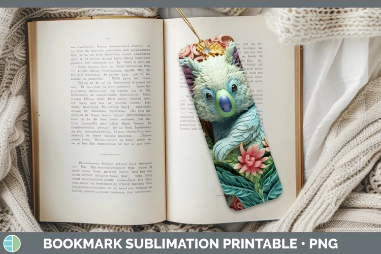 3D Exotic Animals Koala Bookmark Sublimation Printable Desig
