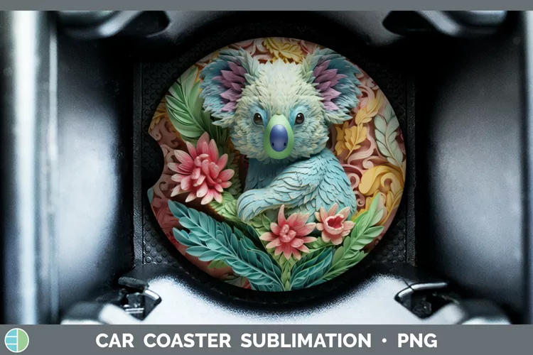 3D Exotic Animals Koala Car Coaster Sublimation Coaster Desi