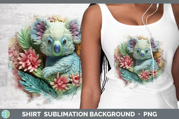 3D Exotic Animals Koala Shirt Sublimation Sublimation Backgr