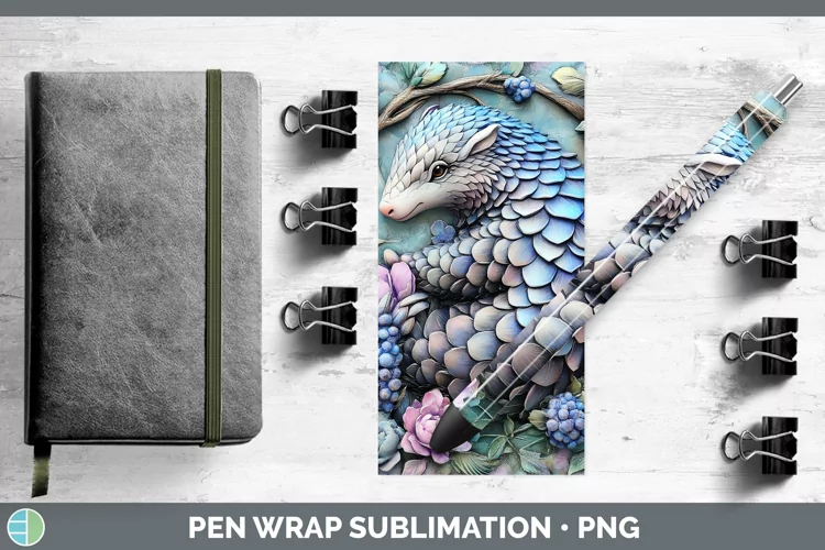 3D Exotic Animals Pangolin Pen Wrap Sublimation Epoxy Pen De