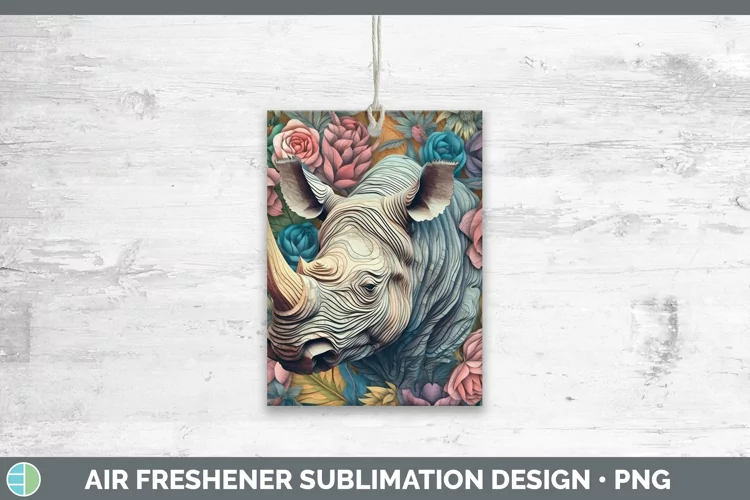 3D Exotic Animals Rhino Air Freshener Sublimation Car Freshe
