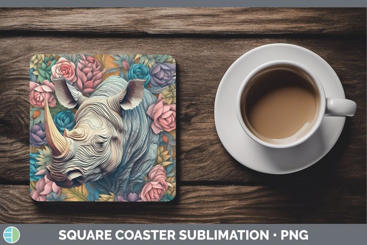 Gorgeous3D Exotic Animals Square Coaster design.