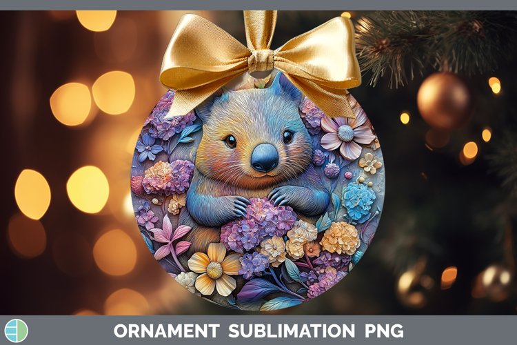3D Exotic Animals Wombat Ornament Sublimation Bauble Designs