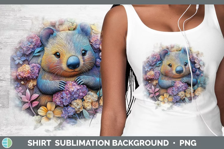 3D Exotic Animals Wombat Shirt Sublimation Sublimation Backg