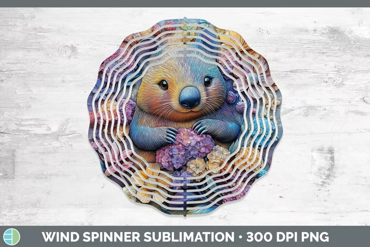 3D Exotic Animals Wombat Wind Spinner Sublimation Spinner De