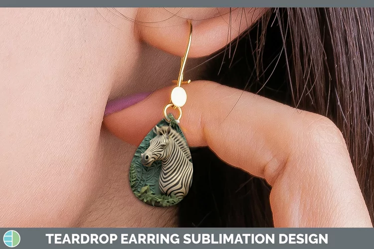 3D Exotic Animals Zebra Teardrop Earrings Sublimation Earrin
