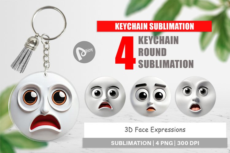 Keychain 3D Face Expressions