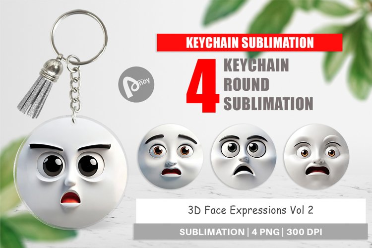 Keychain 3D Face Expressions example image 1