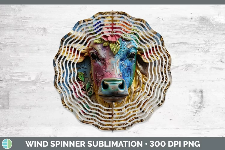 3D Farm Bull Wind Spinner Sublimation Spinner Designs