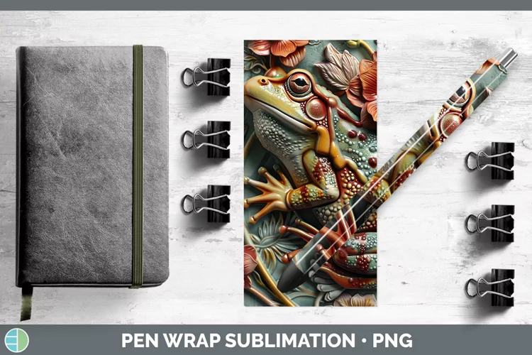 3D Farm Bullfrog Pen Wrap Sublimation Pen Designs