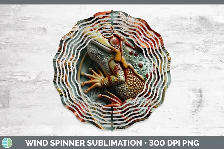 3D Farm Bullfrog Wind Spinner Sublimation Spinner Designs