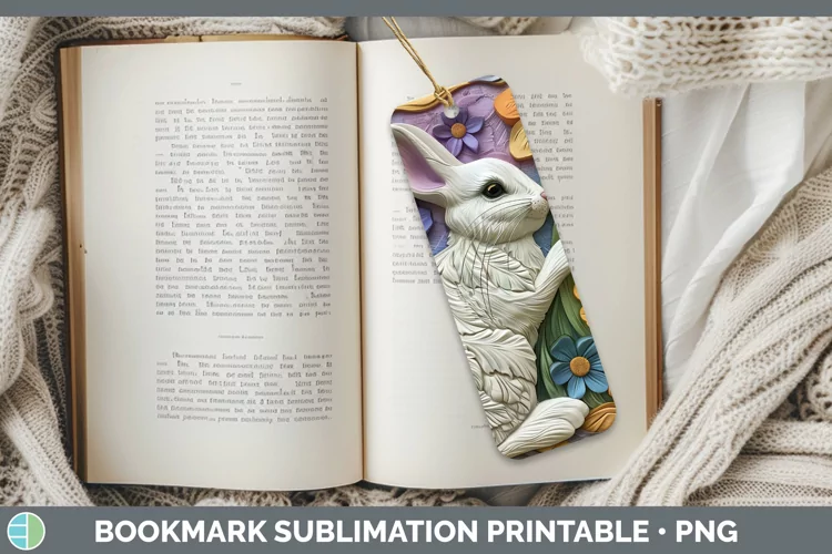 3D Farm Bunny Bookmark Sublimation Printable Designs