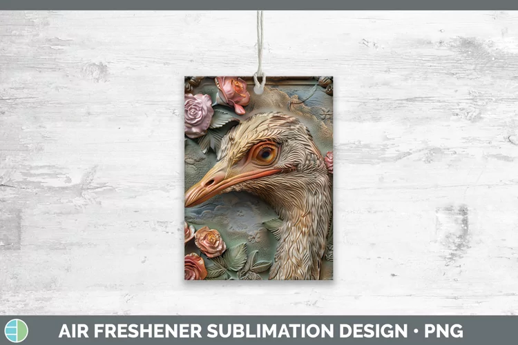 3D Farm Ostrich Air Freshener Sublimation Car Freshener Desi