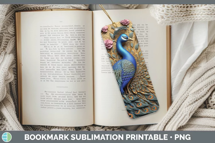 3D Farm Peacock Bookmark Sublimation Printable Designs