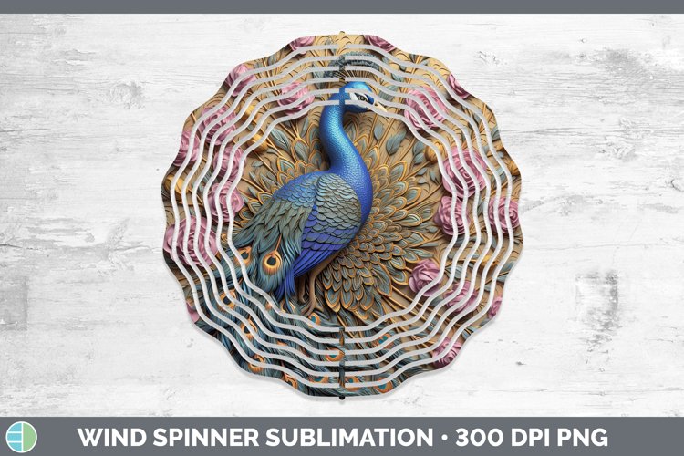 3D Farm Peacock Wind Spinner Sublimation Spinner Designs